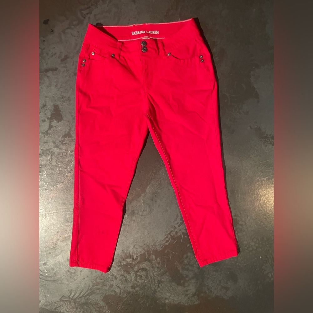 Sabrina Lauren Red Women's Capris